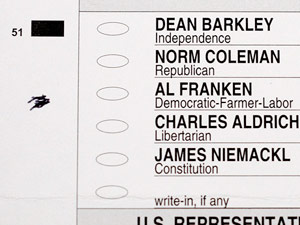 an ambiguously marked ballot